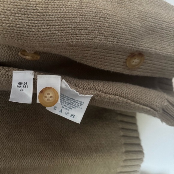 Land's End Women's Cardigan Sweater Tan/Caramel Size Large (14-16) 100% Cotton - Picture 4 of 4